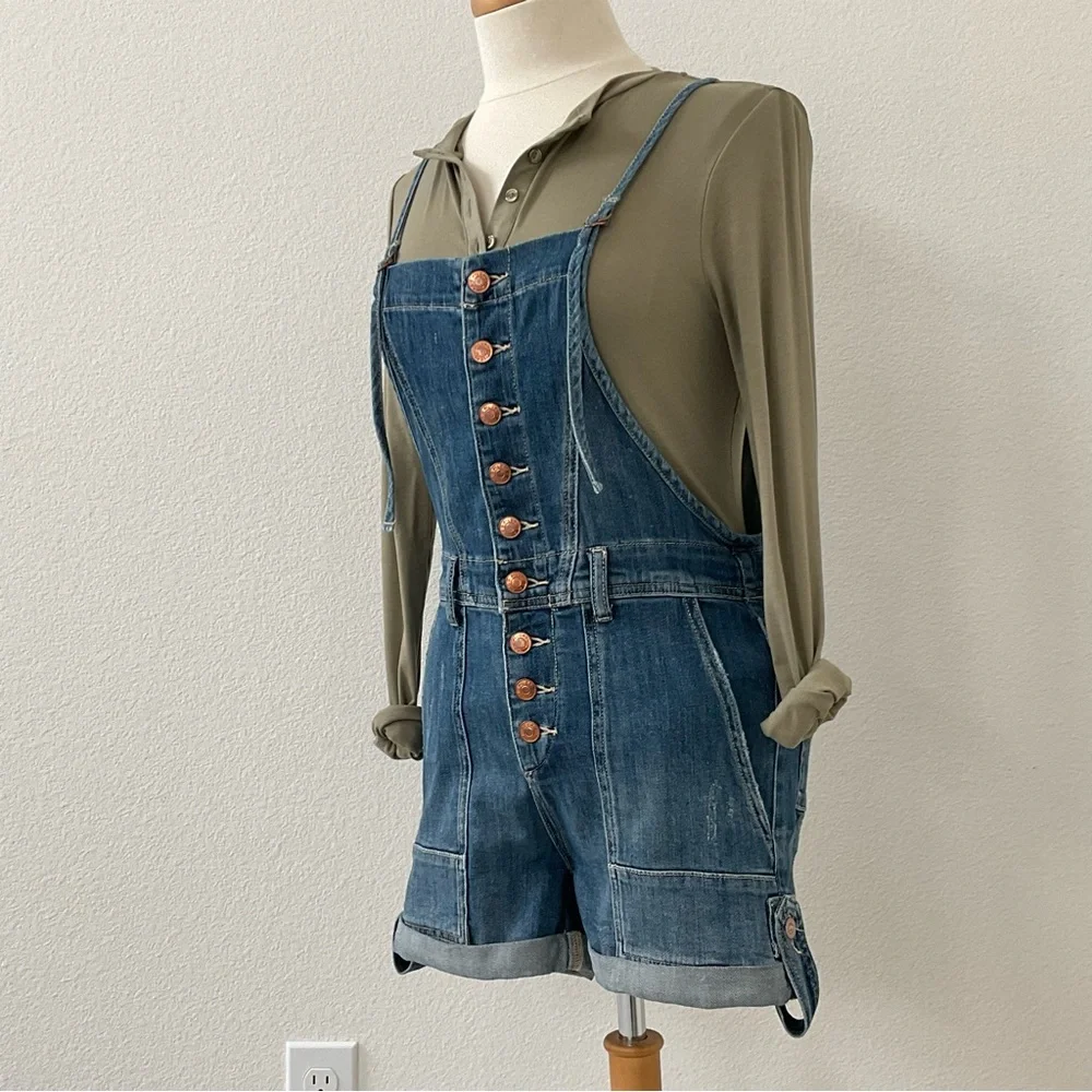 Anthropologie Pilcro Everyday Denim Short Overalls Size 25 - Picture 6 of 16